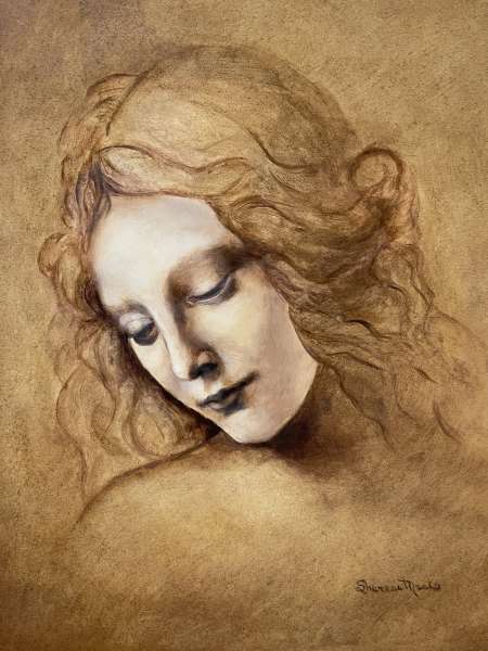 Head of a Young Woman / after Leonardo da Vinci 